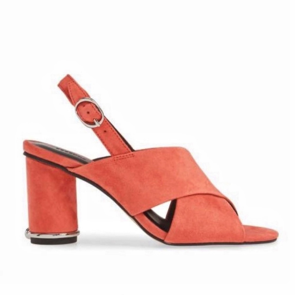 Rebecca Minkoff Coral Suede Block Heel Sandals NIB | Modern Minimalist Heels